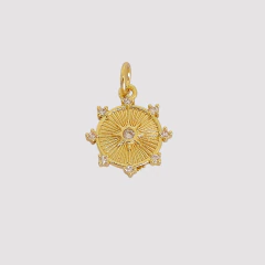 MEDALLA ESTRIADA CON MICROZIRCONIAS - UND - DI588 - comprar online