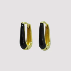ARGOLLAS RECTANGULAR NEGRA 15,8mm - PAR - ZA179 - comprar online