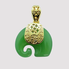 DIJE ELEFANTE JADE VERDE - UND - PI286 - comprar online