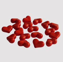 PASANTE ACRILICO CORAZON ROJO 16mm - PAQ. 20gr. - PL141 - comprar online