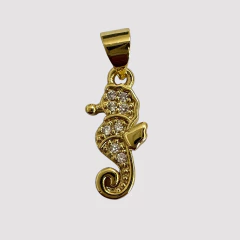 DIJE CABALLITO DE MAR CON MICRO ZIRCONIAS - DI547