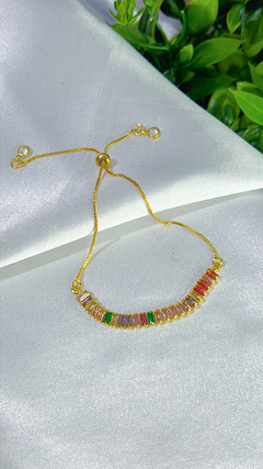 PL-15 Pulseira folheada a ouro ajustável inspiração cravejada Colors na internet