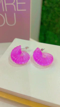 CV-28 Brinco colorido transparente caracol - loja online