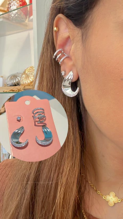 TB-22 Cartelinha com brinco e fake ródio branco