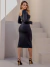 Vestido Suplex com Decote Duplo Preto - comprar online