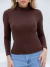 Blusa Cacharrel Gola Alta Manga Longa Segunda Pele de Viscolycra Marrom - loja online