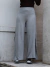 Calça Pantalona de Malha com Fenda e Cós Alto Feminina