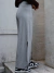 Calça Pantalona de Malha com Fenda e Cós Alto Feminina