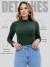 Blusa Cacharrel Gola Alta Manga Longa Segunda Pele de Viscolycra Verde na internet