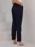 Calça Alfaiataria Reta Feminina Azul Marinho - Mayara Manzano