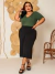Conjunto Plus Size de 2 Peças -- Blusa e Calça de Viscolycra