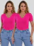 Kit 2 Blusas Decote V Manga Curta - comprar online