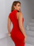 Vestido Midi com Fenda Vermelho na internet