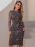 Vestido Tule Manga Longa Onça - loja online
