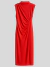 Vestido Drapeado Regata Gola Alta Vermelho - comprar online
