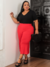 Conjunto Plus Size: Blusa Decote V e Pantacourt de Viscolycra - Estilo e Conforto 