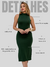 Vestido Midi com Fenda Verde - comprar online