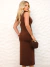 Imagem do Vestido Drapeado Regata Gola Alta Marrom