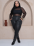 Imagem do Blusa de Tule Manga Longa Plus Size Preta
