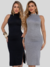 Kit de 2 Vestidos Midi com Fenda Lateral - loja online