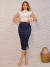 Saia Midi Social Com Fenda e Bolso Azul Jeans - loja online