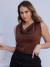 Blusa Gola Boba em Suplex Marrom - loja online