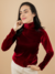 Blusa de Veludo gola alta Cacharrel Segunda Pele Marsala