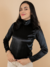 Blusa de Veludo gola alta Cacharrel Segunda Pele Preta