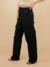 Calça Cargo Wide Leg Preta - comprar online