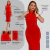 Vestido Midi com Fenda Tubinho Vermelho - Mayara Manzano