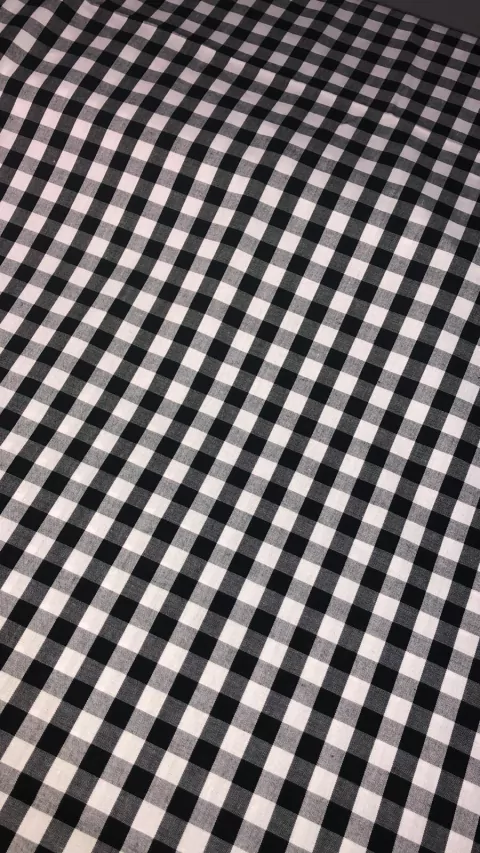 Tecido Tricoline Fio tinto Xadrez Preto e Branco - comprar online