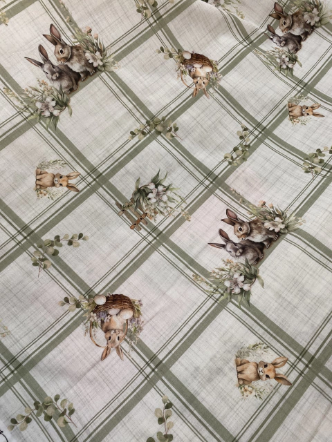 Tecido Tricoline Digital Estampado -Páscoa Verde - comprar online