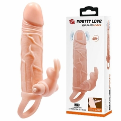Capa peniana oca com vibrador extensora com anel para escroto, estimulador de clitóris e 10 níveis de vibração - Fabrica da Sedução