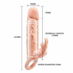 Capa peniana oca com vibrador extensora com anel para escroto, estimulador de clitóris e 10 níveis de vibração - Fabrica da Sedução - loja online