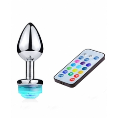 Plug Anal LED 13 cores Metálico medida 9 x 3,4 cm - Fabrica da Sedução - Fabrica da Sedução Sex Shop - Vibrador, Plug, Acessórios, Cosméticos e Muito Mais
