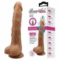 Pênis Super Realístico Vibrador rotativo e vai e vem com Escroto e Ventosa 20 x 3,7 cm - Fábrica da Sedução - Fabrica da Sedução Sex Shop - Vibrador, Plug, Acessórios, Cosméticos e Muito Mais