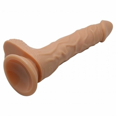 Pênis Super Realístico Vibrador rotativo e vai e vem com Escroto e Ventosa 20 x 3,7 cm - Fábrica da Sedução na internet