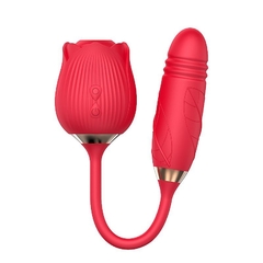 Vibrador em formato de rosa estimuladora clitóris e do Ponto g 7 vibração e vai e vem Recarregável feito em Silicone - Fábrica da Sedução - comprar online