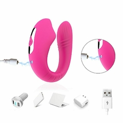 Vibrador de Casal com Pulsação Recarregável com Controle remoto - Fabrica da Sedução - Fabrica da Sedução Sex Shop - Vibrador, Plug, Acessórios, Cosméticos e Muito Mais