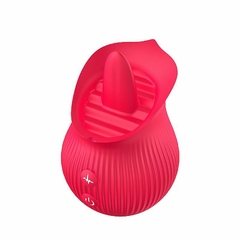 Língua Estimuladora de Clitóris Recarregável Formato de Rosa 12 de vibrações - Fábrica da Sedução - - comprar online