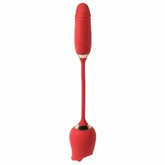 Vibrador em formato de rosa Vibrador de Ponto G e Clitóris com Vai e vem Recarregável - Fábrica da Sedução - loja online
