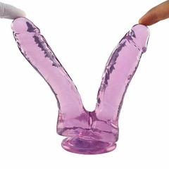 Pênis Super Realístico Duplo com Ventosa 17 x 3,5 cm - Fábrica da Sedução - comprar online
