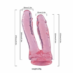 Pênis Super Realístico Duplo com Ventosa 17 x 3,5 cm - Fábrica da Sedução - comprar online