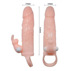 Capa peniana oca com vibrador extensora com anel para escroto, estimulador de clitóris 17 cm - Fabrica da Sedução - Fabrica da Sedução Sex Shop - Vibrador, Plug, Acessórios, Cosméticos e Muito Mais