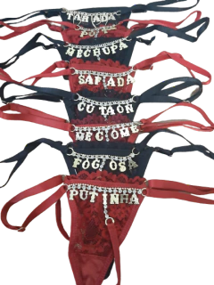 Imagem do Calcinha com Escrita em Strass no Bumbum Tamanho Único - Fabrica da Sedução