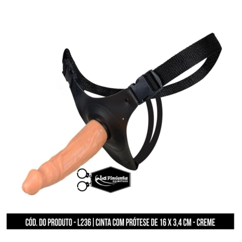 CINTA COM PRÓTESE DE 16 x 3,4cm - CREME 