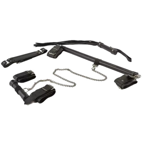 Kit Sacanagem Separador de Pés e Mãos, Chicote, Mordaça Linha Sado - Fabrica da Sedução