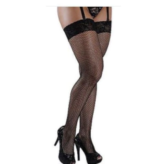 Meia Arrastão 7/8 com Renda Preta - Fábrica da Sedução - comprar online