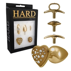 ANAL KIT PLUG COM BASE REMOVÍVEL DOURADO HARD - Fábrica da Sedução