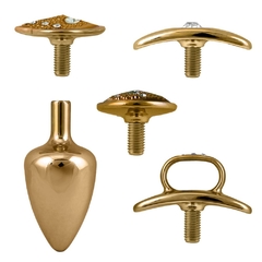 ANAL KIT PLUG COM BASE REMOVÍVEL DOURADO HARD - Fábrica da Sedução - comprar online